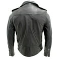 thumbnail image 3 of Men's Black Brando Leather Biker Jacket Abc, 3 of 5
