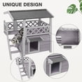 thumbnail image 6 of BUTINGLALE Cat House Outdoor Indoor Feral Cat Shelter Wooden Kitty House with Stairs, Balcony＆Weatherproof Roof, 6 of 8