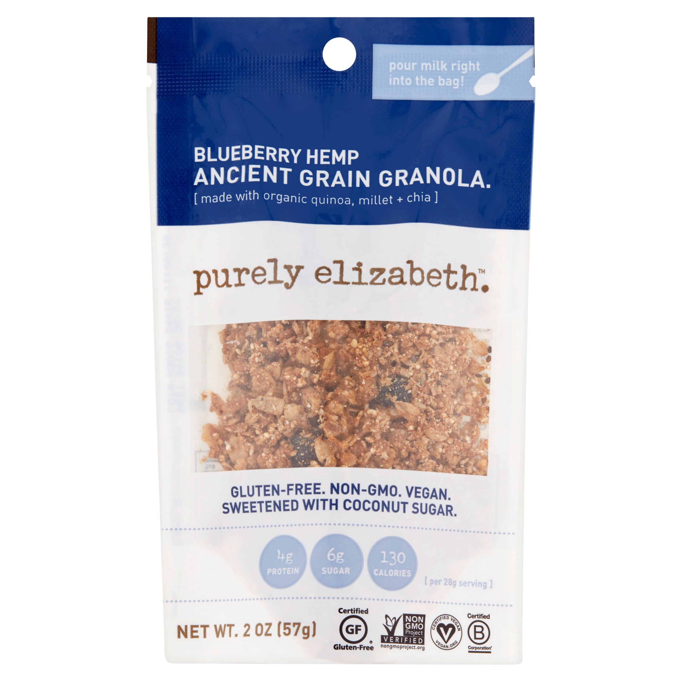 Purely Elizabeth Blueberry Hemp Ancient Grain Granola, 2 oz