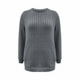 thumbnail image 4 of ABATAB Womens Sweaters Crewneck Long Sleeve Ribbed Knit Pullover Casual Tunic Long Tops Fall Spring Outfits with Pockets, 4 of 6