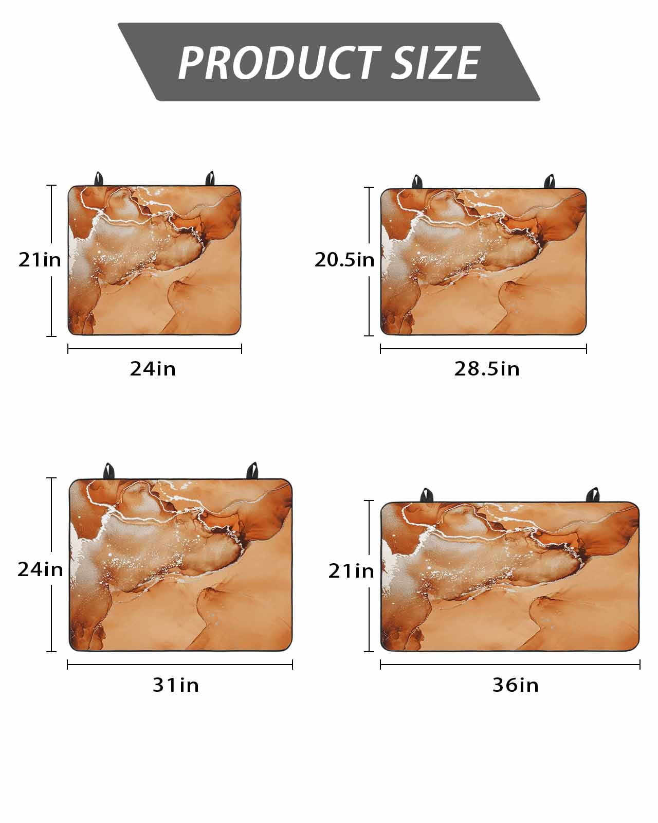 Stove Top Covers for Electric Stove, Marble Burnt Orange Glass Stovetop Cover Protector, Modern Abstract Ink Painting Luxury Induction Cooktop Protector Oven Mat for Kitchen Countertop 28.5"x20.5"