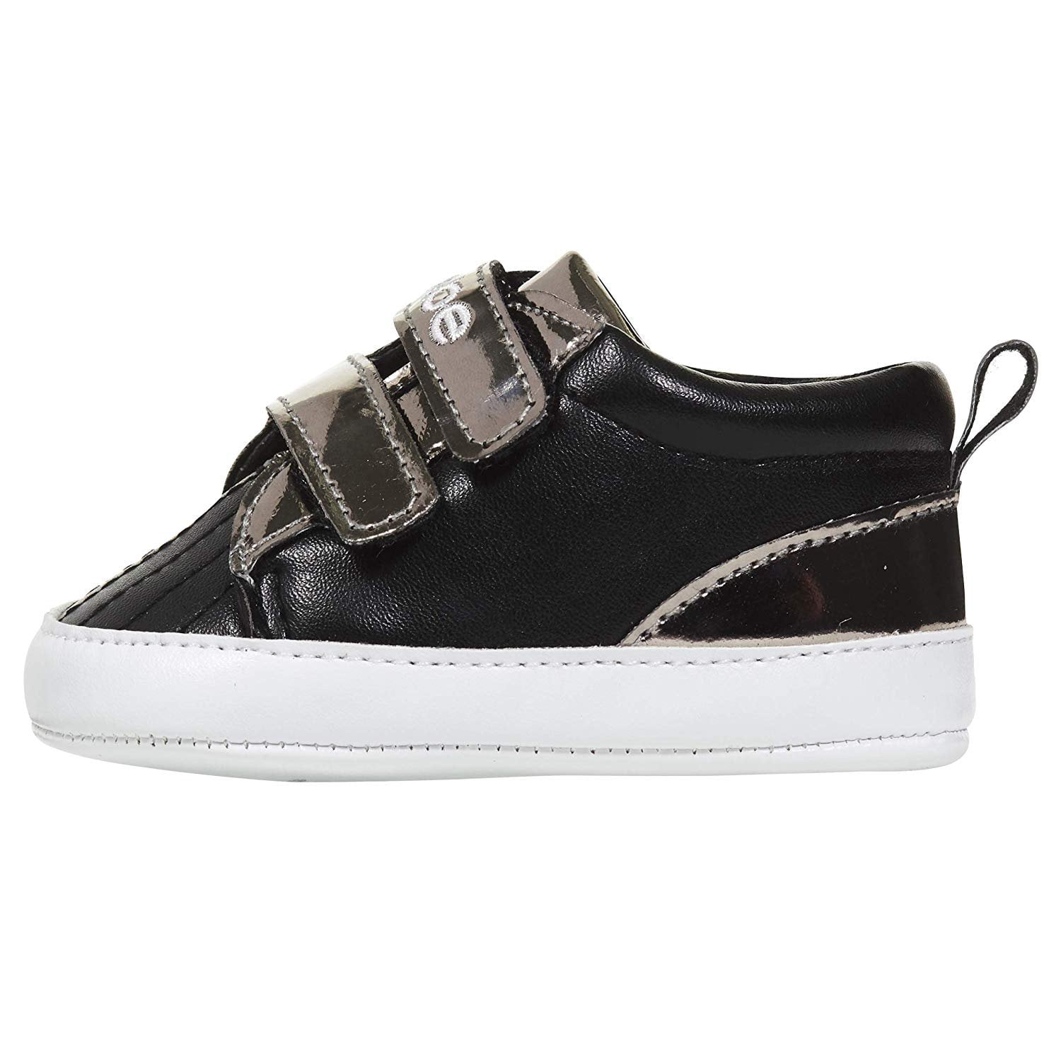 Bebe Bebe Infant Girls Sneakers Size 2 With Touch Fastener Straps Shoes Black Pewter Walmart Com Walmart Com