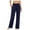 Blue, variant on Junior's Foldover Bootcut Yoga Pants Comfy Lounge Active Pants Dark Blue L