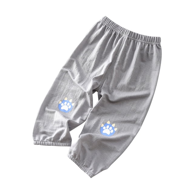 JMYHOAM Pantalons en Lin pour Garçons Rentrée des Classes Été Décontracté Pantalons en Coton Lin à Bretelles Imprimé Dinosaure Anti-Moustique