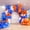 Blue and Orange White, variant on Black and Gold Balloon Arch Kit, 140Pcs Black White Metallic Gold Confetti Latex Balloons 18 12 10 5 Inch Different Size Balloons for Birthday Anniversary Graduation Wedding Party Decorations