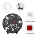 thumbnail image 4 of Daiia I Love Coffee Printed Pattern Ceramic Plate Dinner Plates Bone China Decorative Plates with Display Stand Art Ceramic Ornaments for Wall Hanging Decoration-10in, 4 of 6