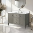 thumbnail image 4 of Vanity Art 48" Double Door Bathroom Vanity with Sink, Freestanding Storage Cabinet with Engineered Marble Top, Flip Down Tray, Drawer, and Shelf, 4 of 8