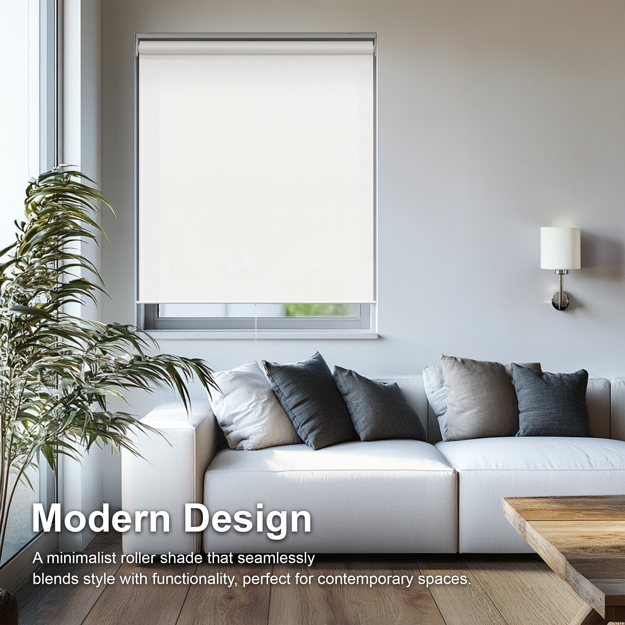 Chicology Roller Shades | Cordless Room Darkening and Light Filtering Window Blinds |30"W X 72"H| Privacy Shades for Bedroom & Living Room | Easy Install | Urban White