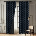 thumbnail image 4 of Vargottam Diamond Ikat Design Blackout Curtains - Set of 2 Panels, 42 x 90 Inches Each - Light Blocking & Thermal Insulated Drapes with Grommet Top for Bedroom & Living Room - Blue, 4 of 9