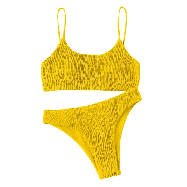 Birdeem Womens Sexy Style Suspender Set Swimsuit Sound Neck Solid Color Bikini Set