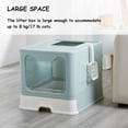 thumbnail image 2 of Vealind Foldable Cat Litter Box with Lid Front Entry & Top Exit XXL Extra Large Space Covered Kitty Litter Boxes Enclosure Toilet (Green), 2 of 7