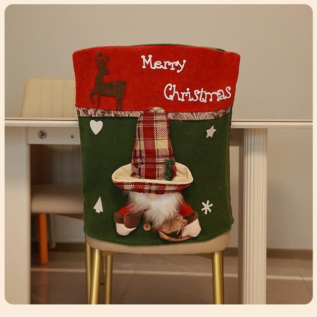 Christmas Table And Chair Set Cartoons Santa Claus Snowman Figurine Chair Set Home Decoration