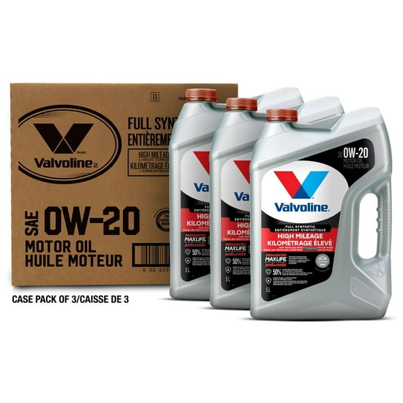 Valvoline Full Synthetic High Mileage MaxLife 0W-20 Motor Oil 3X5L