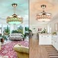 thumbnail image 4 of A Million Modern Fandelier Ceiling Fan with Light and Remote, 42”Gold Retractable Chandelier Ceiling Fans with Bluetooth Speaker 3 Speeds RGB LED Light Crystal Fandeliers for Dining Room Bedroom, 4 of 15