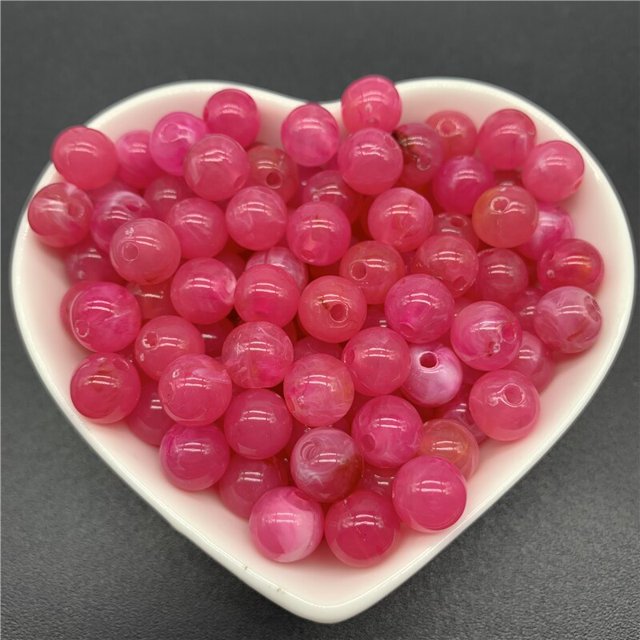 Cuentas espaciadoras acrílicas redondas, cuentas sueltas de ojo de gato para la fabricación de joyas, pulsera DIY, accesorios de collar, 6mm, 8mm, 10mm
