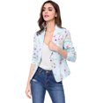 thumbnail image 3 of INSPIRE CHIC Chaqueta Tipo Blazer Informal Con Solapa De Muesca Y Manga Larga Para Mujer Azul-Floral XS, 3 of 6