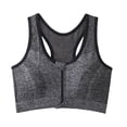 thumbnail image 2 of Xdegoge Women's Racerback Sports Bra with Front Zipper Closure, Breathable Mesh Panel & Marled Texture Fabric, Wireless Padded Support High Stretch Underwear for Sports, 2 of 5