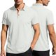 thumbnail image 1 of Ceisia Men's Slim Fit Short Sleeve Polo Shirt Herringbone Texture Color-Blocked Henley Collar Spring Summer Shirt Gift, 1 of 5