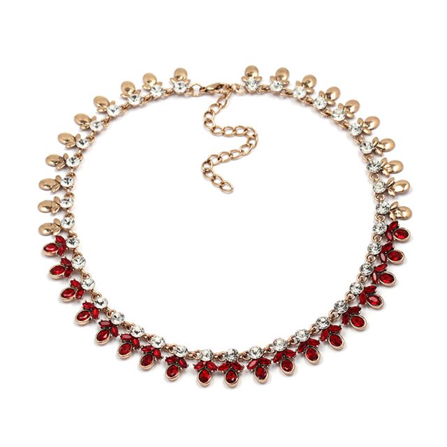 Collares,Colgantes,Gargantilla Mujer,Collar Mujer,Joyería,Collar Multicapa (Rojo)