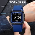 thumbnail image 4 of SKMEI Men Digital Sports Watch Ultra-Thin Large Face Waterproof Wrist Watches for Men with Stopwatch Countdown Timer Alarm Function Dual Time LED Back Light, 4 of 9