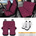 thumbnail image 3 of HUISEFOR 15 Pcs Pink Leopard Print Car Seat Covers Full Set for Women Men with Seat Belt Cover Car Trash Can Air Vent Storage Bag Rear View Mirror Cover Keychain Coasters Suitable for Most Cars SUV, 3 of 7