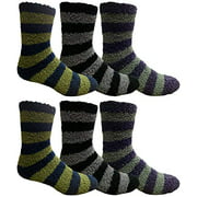 Yacht & Smith 6 Pairs Mens Fuzzy Socks, Soft Warm Winter Slipper Plush Sock (Multicolor)