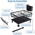 thumbnail image 3 of Dish Drying Rack with Drain Board, Trusthere Dish Rack for Kitchen Counter with Utensil Holder, Rustproof Drainboard Set with Cup Holder, Dish Drainer with 360° Swivel Drain Spout (Black), 3 of 6
