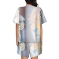 thumbnail image 3 of Kdxio The Cat Looks in the Mirror Print Pajamas Sets for Women Short-Sleeved Pjs with Lounge Shorts Two Piece Sleepwear S-4XL, 3 of 8
