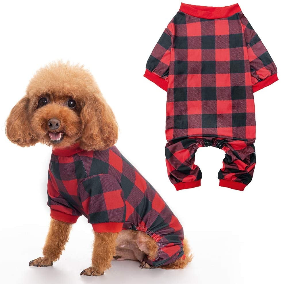Cute Plaid Dog Pajamas Summer Pajamas for Dogs, Super Soft Breathable