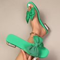 thumbnail image 6 of HNMKIU Women's Sandals Elegant Square Toe Slides with Bow Detail Comfortable Mid Heel Style for Women with Wide Feet Option Beach Shoes Green,6.5, 6 of 6