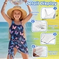 thumbnail image 5 of SEANATIVE 17-18 Year Kid Girl Swimsuit with Mesh Skirt Coverup One Piece Bathing Suit Comfortable Stretch Summer Swimwear with Adjustable Strap, Butterfly Violet Pink, 5 of 7