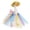 289#Yellow, variant on 7 Inch Goose Figurine Mardi Gras Outfit Set, Purple Yellow Green Skirt Hat, Easy Wear Interchangeable Design, Soft Polyester Costume for Festive Decor and Independence Day Holiday Display