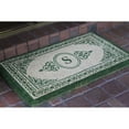 thumbnail image 2 of First Impression Handcrafted Green Filigree Decorative Border Extra-thick Monogrammed Doormat - 22" x 36", 2 of 4