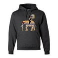 thumbnail image 2 of Wild Bobby, Cute Colorful Elephant Squirrel Mosaic, Animal Lover, Unisex Graphic Hoodie Sweatshirt, Heather Black, Small, 2 of 4
