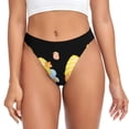 thumbnail image 1 of Balery Bee Happy Sunflower Gnomes Tangas de Algodón para Mujer con Estampado – Ropa Interior Sexy, Transpirable, G-string-X-Small, 1 of 6