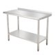 thumbnail image 1 of Yeshouse Mesa de acero inoxidable para preparación y trabajo con protector contra salpicaduras, mesa de cocina resistente con estante inferior ajustable y patas para restaurantes, hogares y hoteles, 1 of 7