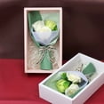 thumbnail image 1 of Caja regalo romántica de ramo de jabón de rosas - 5 rosas jabones, decoración de bodas y hogar, arreglo floral duradero, 1 of 3