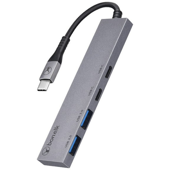 BonElk Long-Life USB-C to 4-Port USB-C/A Hub - Space Grey