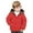 Red, variant on Reversible Boys Hooded Jacket With Bear Ears Warm Thickened Winter Coat For Kids Double Wearable Outerwear
