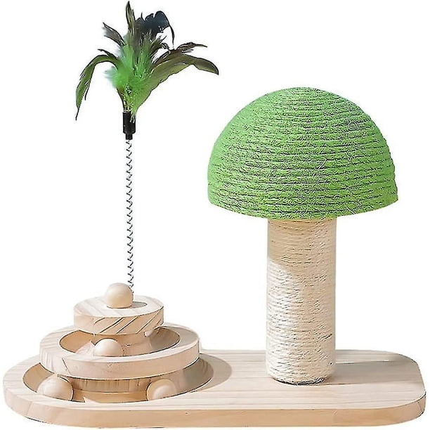 Juguete para gatos con forma de seta de tres capas, juguete giratorio para gatos de tres capas, juguete interactivo para gatos, poste rascador de setas, juguetes para enseñar a gat