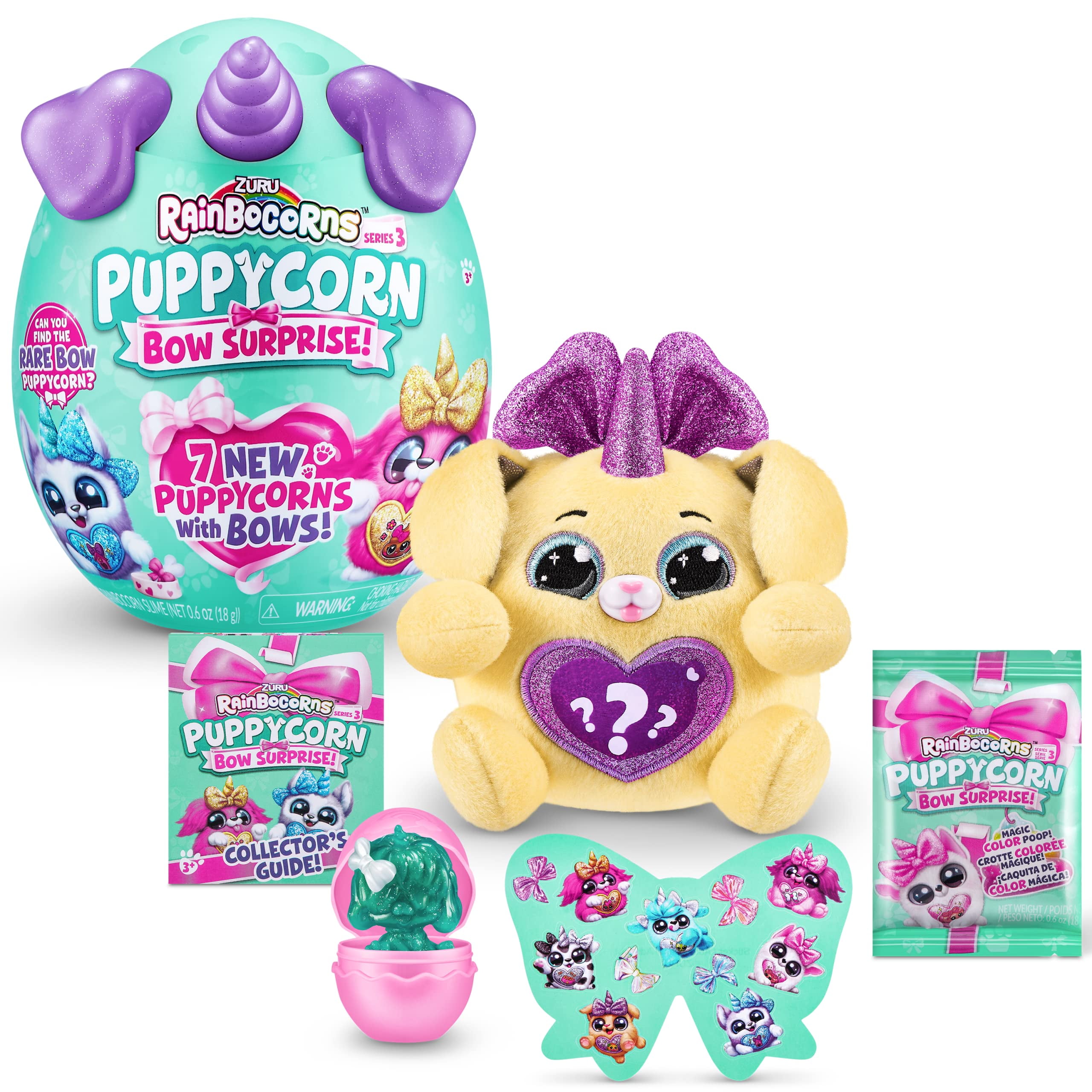 Rainbocorns Puppycorn Surprise Egg, Stuffed Dog Plush Toy, Pink