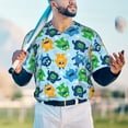 thumbnail image 6 of Daiia Cartoon Monster Mens Baseball Jersey Button Down Shirts Short Sleeve Sports Uniforms-3X-Large, 6 of 9