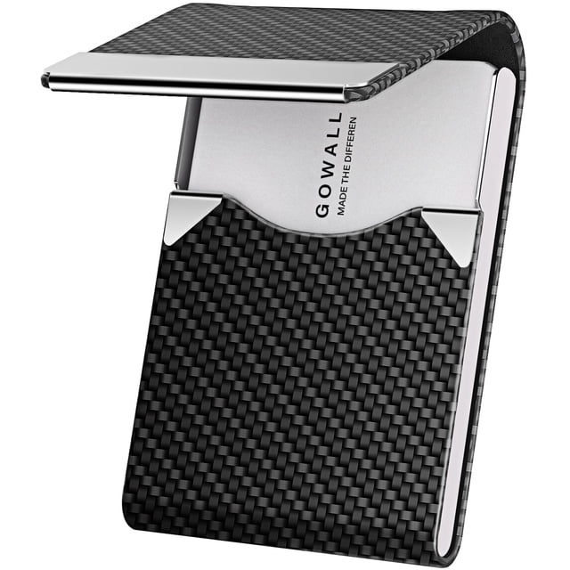 Portatarjetas GOWALL Negro de Carbono Delgado con RFID