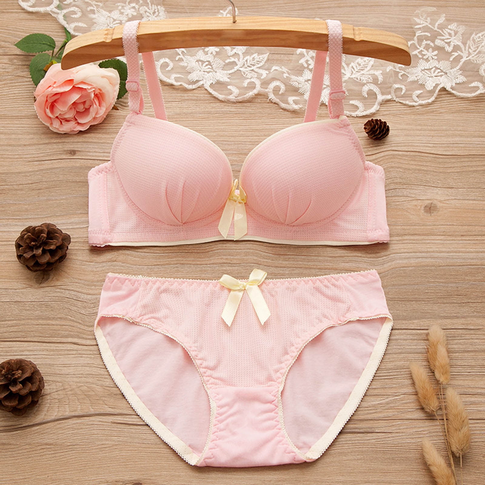 Sous vetements pour Femmes Soutien Gorge pour Femmes Ensemble de Lingerie en Dentelle Douce Voir a Travers les Sous Vetements Armatures Florales Ensemble de Soutien Gorge et de Culotte Femme Lingerie ...