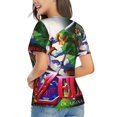 thumbnail image 3 of The Legend Of Zelda Ocarina Of Time Women's T Shirts V-Neck Tee Shirt Casual Short Sleeve T-Shirt Soft 3D Printed Summer Tee Tops Shirt XX-Large, 3 of 8