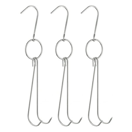 

Uxcell 13.6 Double Meat Hooks 0.13 Thickness Stainless Steel Smoker Hook Tools 3 Pack