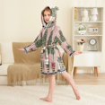 thumbnail image 4 of FORMRS Niños Bathrobe Unisex Hooded Robe Soft Plush Pajamas Sleepwear, Size 2-3T, Stripes Trees, 4 of 7