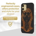 thumbnail image 2 of Case Yard Wooden Case for iPhone-12-Mini Soft TPU Silicone cover Slim Fit Shockproof Wood Protective Phone Cover for Girls Boys Men and Women Supports Wireless Charging Demon Girl Design, 2 of 7