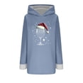 thumbnail image 2 of AUNVITO Women's Christmas Hooded Sweatshirt Long Sleeve with Festive Print Cozy Fleece-Lined Casual Winter Top, 2 of 6