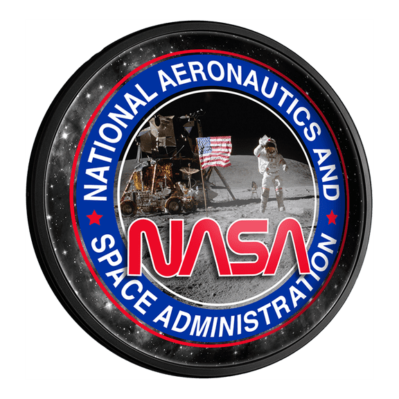 NASA: Lunar Walk - Round Slimline Lighted Wall Sign